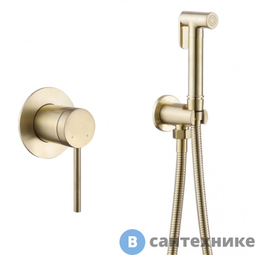 картинка Смеситель ABBER Emotion AF8825G с гигиеническим душем, золото матовое