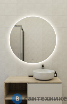 картинка Зеркало Cersanit ECLIPSE Fusion 100x100 с подсветкой круглое (64812)