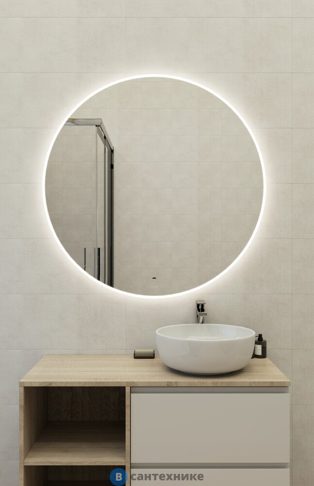 Зеркало Cersanit ECLIPSE Fusion 100x100 с подсветкой круглое (64812)