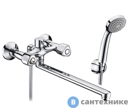 картинка Смеситель WasserKRAFT Amper 2902L для ванны с длинным изливом латунь, хромоникелевое покрытие