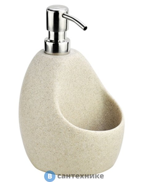 Дозатор с емкостью для губки WasserKRAFT K-8099, 480 ml хромоникелевое покрытие, полирезин, нержавеющая сталь