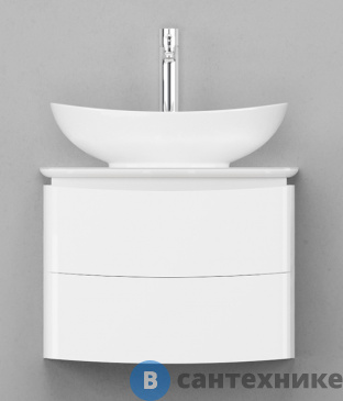 картинка Тумба с раковиной Velvex Luna 60 подвесная белая (tpLUN.60-21.43)
