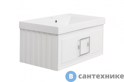 картинка Тумба под раковину La Fenice Cubo Bianco 80 см белая матовая (FNC-01-CUB-B-80)