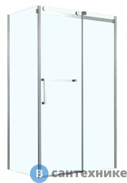 картинка Душевое ограждение AZARIO VANCOUVER 1000*1200*2000 без поддона (раздвиж дверь) стекло прозрач 8 мм. профиль серебро (AZ-NKF1131R 1000)