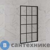 Шторка Paini Paini-ScreenWT70G на ванну Screen 70 см, неподвижная, принт решетка, проф. чёрный