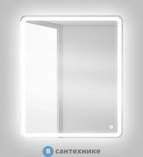 Зеркало BelBagno SPC-MAR-500-600-LED-BTN с встроенным светильником и кнопочным выключателем (500x30x600)