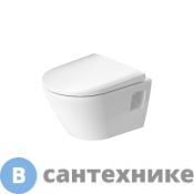 Унитаз подвесной Duravit D-Neo 370x480 мм, безободковый, с сиденьем микролифт, белый (45870900A1 (2587090000+0021690))