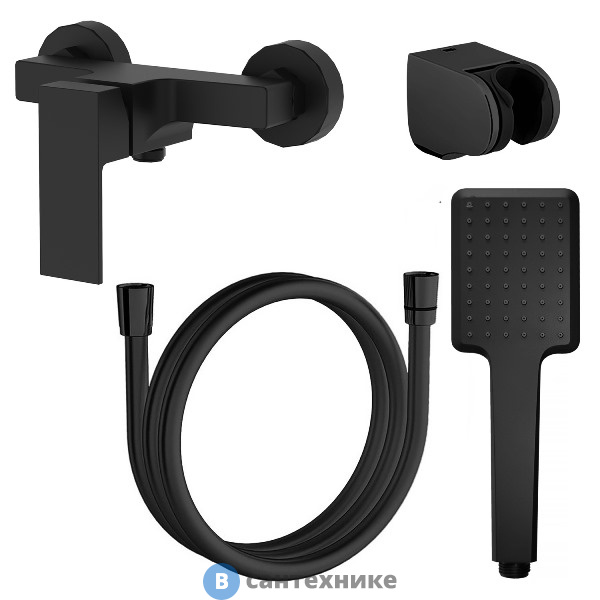 Смеситель AZARIO EDDIE AZ-WQY338207PA для душа с полным душевым набором, черный