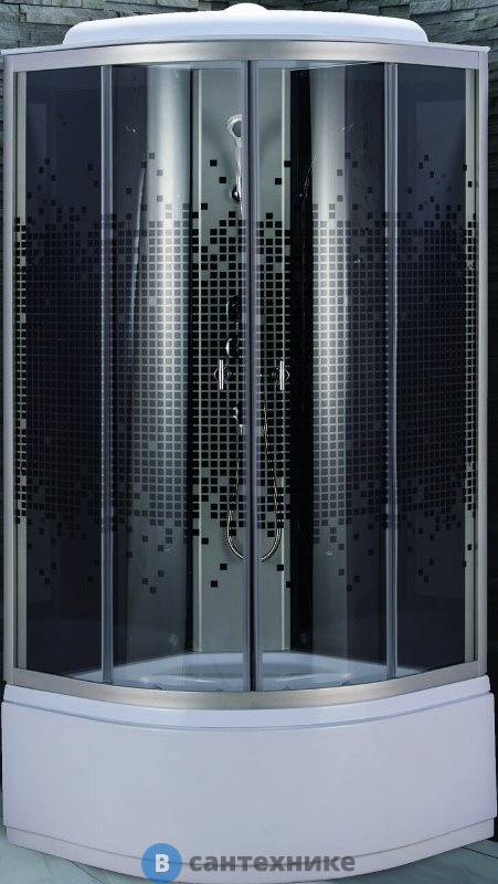 Душевая кабина Niagara NG-7509-14 black (1000х1000х2150) стекло мозайка