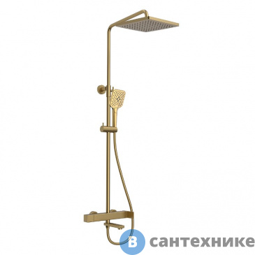 картинка Душевая стойка Vincea Cube VSFS-1C1BG с изливом, брашированное золото