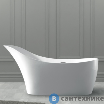 картинка Ванна ABBER Stein AS9618 169*75 из искусственного камня, белая матовая