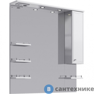 картинка Панель Aqwella Барселона с зеркалом, шкафчиком и подсветкой (Ba.02.10)