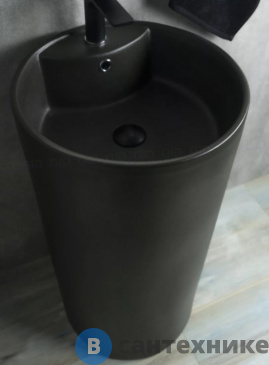 картинка Раковина напольная GID-ceramic Nb135bg черный графит (450х450х850)