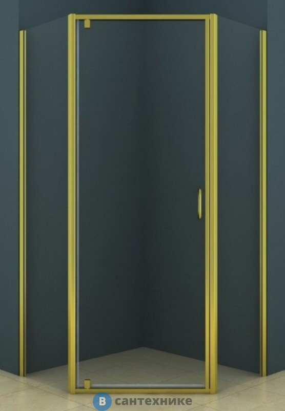Душевое ограждение AZARIO AZ-112P 100*100*200 золото, 5 мм прозрачное стекло (CS00020416), без поддона