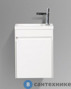 картинка Тумба под раковину BelBagno 40 см PIETRA MINI-400-1A-SO-BL-R подвесная с одной дверкой, Bianco Lucido