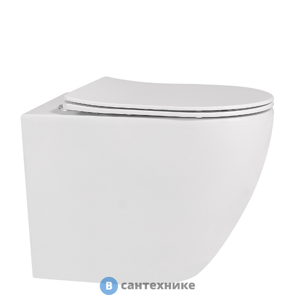 Унитаз приставной ABBER Bequem AC1111 белый, безободковый, сиденье микролифт