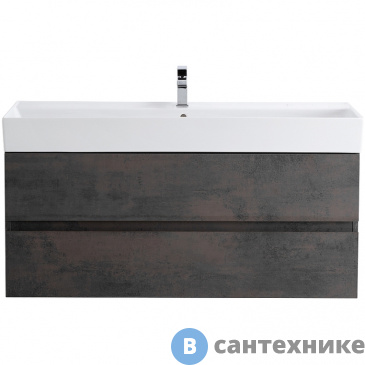 картинка Тумба под раковину Cezares MOLVENO 46 подвесная с двумя выкатными ящиками, Ossido, 1200x460x500, MOLVENO 46-120-2C-SO-OSS