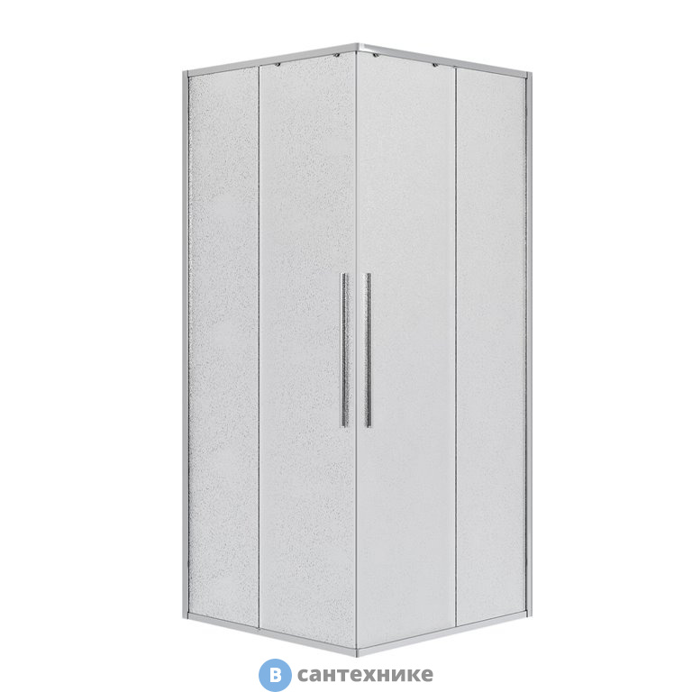 Душевое ограждение Niagara NG-3622-34 (80*80*195) квадрат, раздвижная, хром, стекло шиншилла, без поддона