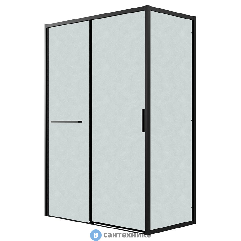 Душевое ограждение Grossman Style 120.K33.05.1190.21.02 (110*90*195) черный матовый, стекло шиншилла, без поддона