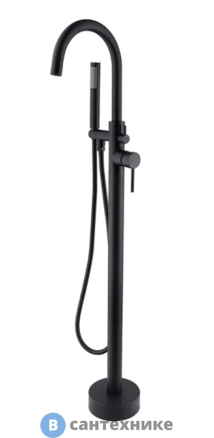 Смеситель Orange Steel M99-336b однозахватный напольный для ванны, чёрный