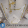 картинка Душевое ограждение Grossman Pragma 302.K33.03.9090.32.00 (90*90*195) трапеция, распашн, золото сатин, стекло прозрач., без поддона