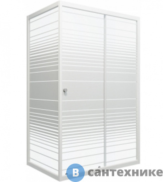 картинка Душевая шторка Тритон Фьюжн 120*80 прямоуг., Белый, Полосы (DK262)