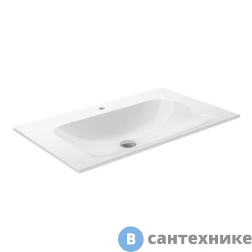 картинка Умывальник Keuco PLAN керамический, для смесителя на 1 отверстие, 805х17х494 мм, белый (32960318001)