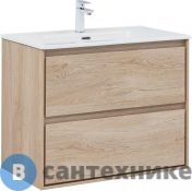 Тумба с раковиной Aquanet Милан 80 цв. дуб светлый (340169)
