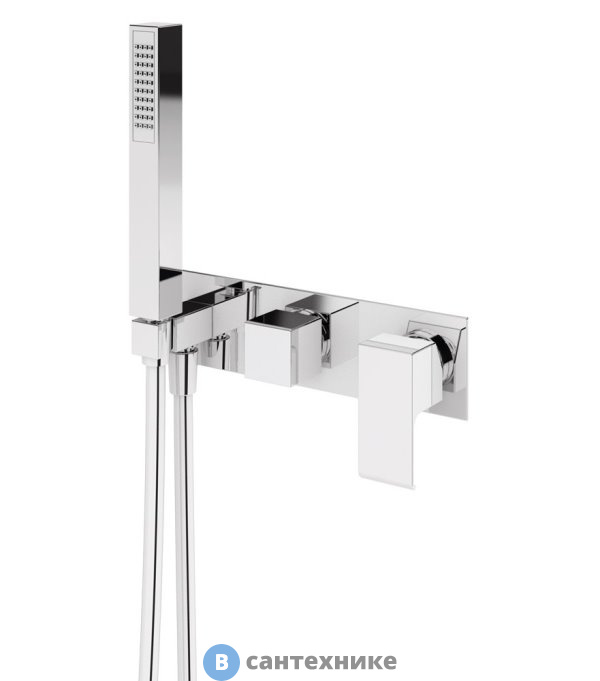 Смеситель Cezares PORTA-VDM2-01 встраиваемый, для ванны и душа однорычажный, на 3 выхода, хром