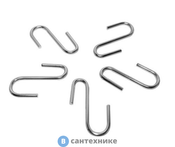 Комплект из 5 крючков WasserKRAFT K-415 металл, хромоникелевое покрытие