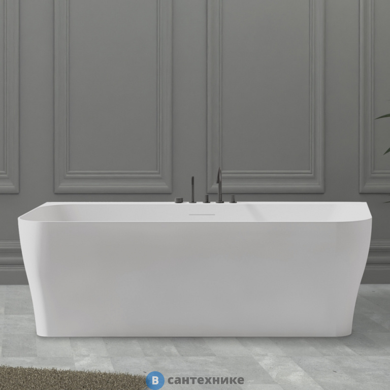 Ванна ABBER Stein AS9616 из искусственного камня белая матовая