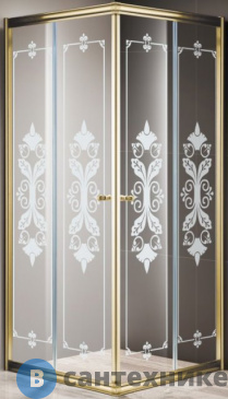 картинка Душевой уголок Cezares GIUBILEO-A-2-100-SCORREVOLE-CP-G (1000x1000x1950) без поддона