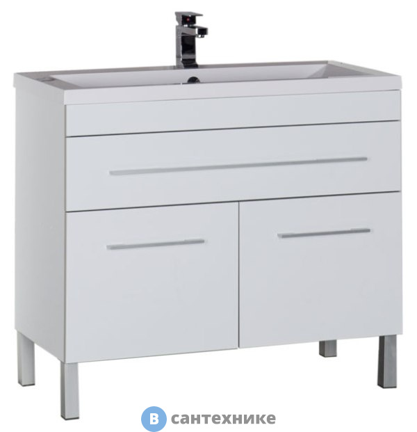 Тумба под раковину Aquanet Верона 100 напольная 1 ящ. 2 дв. белый (182710)