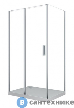 картинка Душевой уголок Cerutti VICTORIA120 (90x120x195) стекло проз.,алюм. полир. проф., без поддона