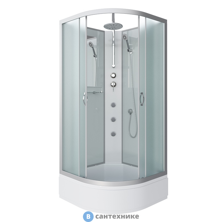 Душевая кабина Niagara NG-3302-14BKTG (1000х1000х2100) средний поддон, стекло матовое