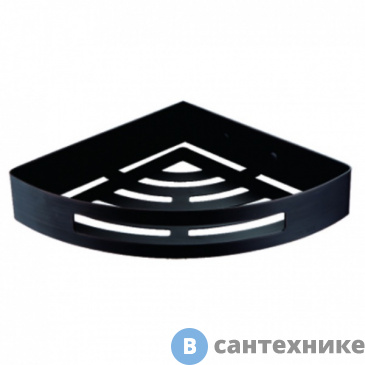 картинка Полка AZARIO AZ-160B угловая одноэтажная, чёрная матовая