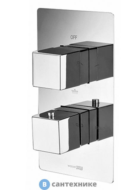 Смеситель WasserKRAFT Alme 1544 Thermo для ванны и душа латунь, хромоникелевое покрытие