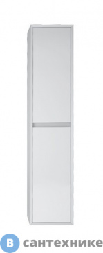 картинка Пенал Dreja INSIGHT, 35 см, подвесной, универсальный, 2 дверцы, 4 стеклянные полки, белый глянец (99.9201)