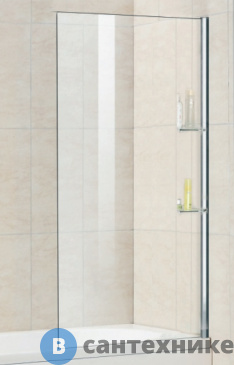 картинка Шторка на ванну RGW SC-54 80*150 хром/прозрачное/10 мм (Easy/с полками) (03115408-11)