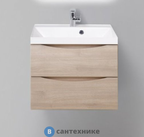 Тумба под раковину BelBagno MARINO-CER подвесная с двумя выкатными ящиками, Rovere Grigio, 564x440x500, MARINO-CER-600-2C-SO-RG-P