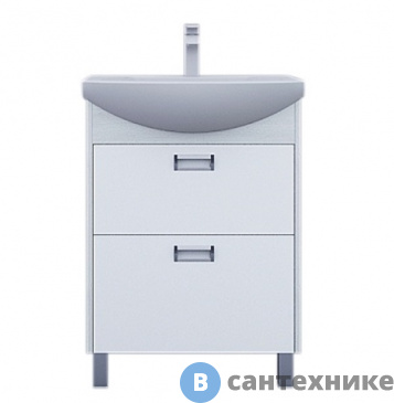 картинка Тумба под раковину Акватон БЕККА 60 (белый/дуб сомерсет) (1A196601BAC20)