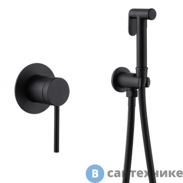 картинка Смеситель ABBER Emotion AF8825B с гигиеническим душем, чёрный матовый