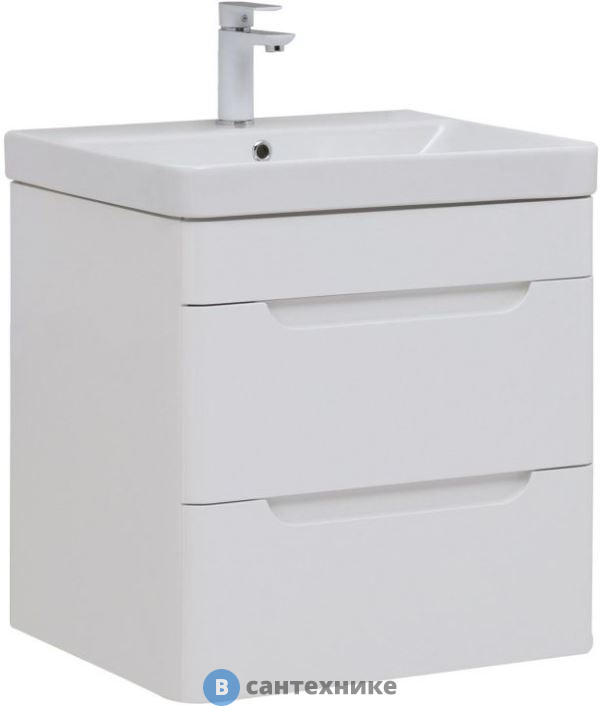 Тумба под раковину Aquanet София 60 2 ящ. белый глянец (288905)