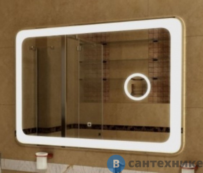 картинка Зеркало с подсветкой Art & MAX Latina 1000x800 AM-Lat-1000-800-DS-F-X3 и линзой