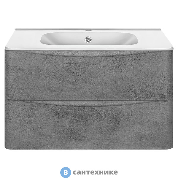 Тумба под раковину Vincea Paola 800 подвесная, 2 выкатных ящика soft close, Beton (VMC-2P800BT)