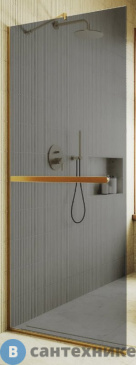 картинка Душевая перегородка в профиле MaybahGlass 1950*790 Стекло 8 мм Графит +Полотенцесушитель (MGD-729-3у)