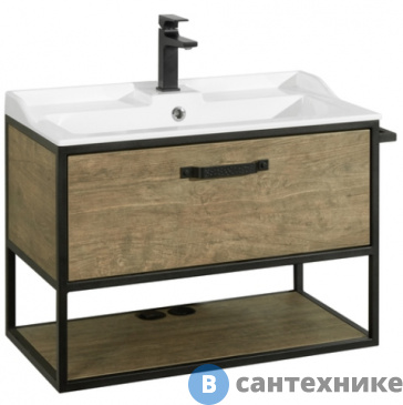 картинка Тумба с раковиной Акватон Лофт Фабрик 80 Дуб Кантри/Фабиа 80 (1A2424K0LTDY0)