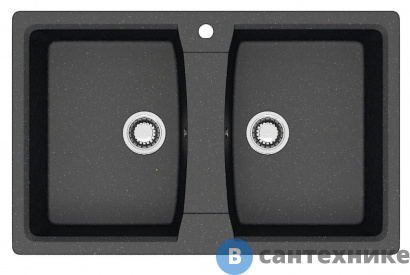 картинка Кухонная мойка AZARIO Elmas (780х500х190) чёрный, сифон + герметик (CS00078333)