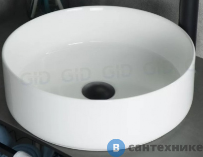 картинка Раковина накладная GID-ceramic N9424 белый (400х400х120)