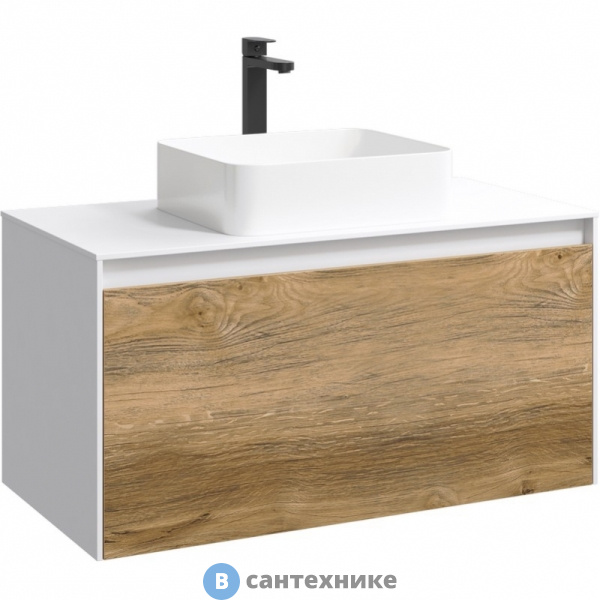 Корпус тумбы под умывальник Aqwella Mobi 100 подвесной белый, без фасада (MOB0110W)